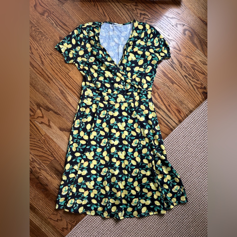 Vibrant Lemon Patterned Dress